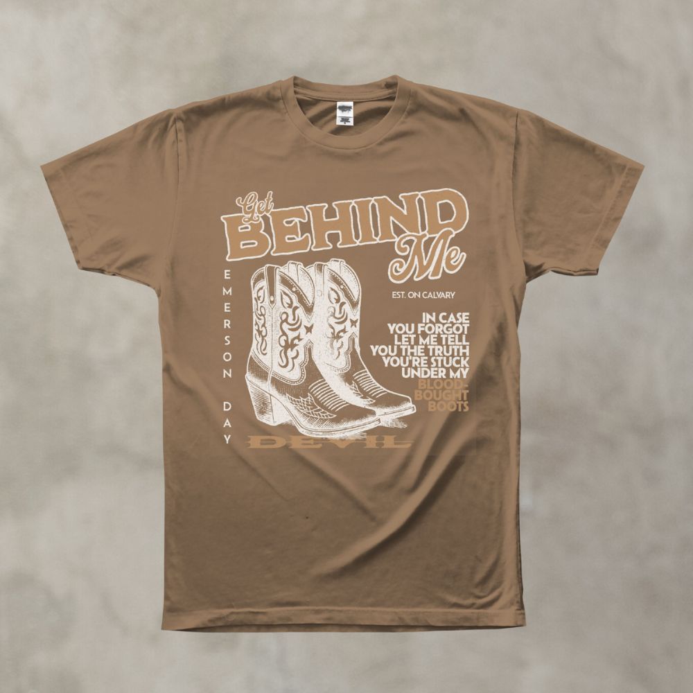 Get Behind Me Brown Tee